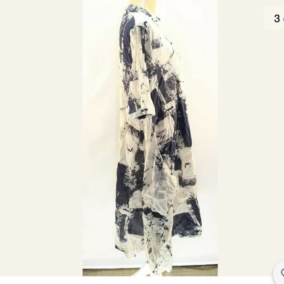 Amato Rizzi Dress Ink Abstract Button-Up Maxi - Picture 3 of 7